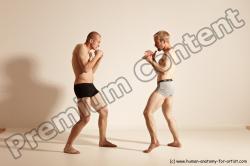 Underwear Martial art Man - Man White Moving poses Athletic Short Blond Dynamic poses Academic